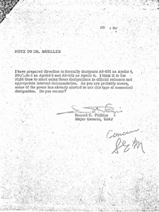 "Note to Dr. Mueller from Samuel C. Phillips."