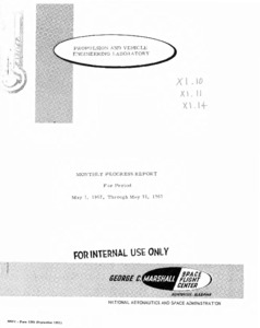 "Propulsion and Vehicle Engineering Laboratory monthly progress report : May, 1967."