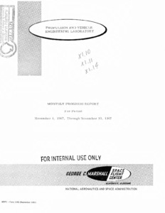 "Propulsion and Vehicle Engineering Laboratory monthly progress report : November, 1967."