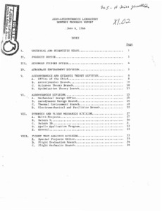"Aero-Astrodynamics Laboratory monthly progress report : June, 1966."