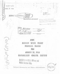 "MSFC Manned Space Flight Program status for presentation to the Management Council."