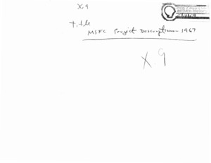 "MSFC project descriptions : 1967."