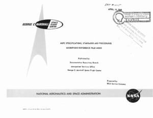 "MSFC specifications, standards and procedures microfiche reference file index."