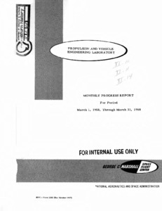 "Propulsion and Vehicle Engineering Laboratory monthly progress report : March, 1968.