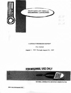 "Propulsion and Vehicle Engineering Laboratory monthly progress report : August, 1967."