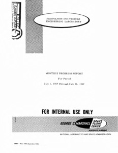 "Propulsion and Vehicle Engineering Laboratory monthly progress report : July, 1967.