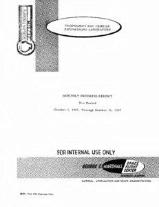 "Propulsion and Vehicle Engineering Laboratory monthly progress report : October, 1967.