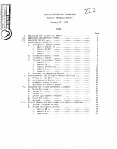"Aero-Astrodynamics Laboratory monthly progress report : January 12, 1966."