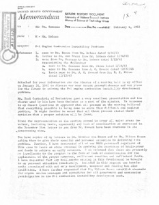 "Memorandum to Dr. Seamans from Mr. Holmes.  Subject: F-1 engine combustion instability problems."