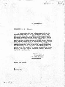 "Memorandum to Mr. Horner from T. Keith Glennan, Administrator."