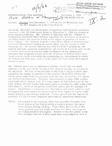 "Memorandum for record : meeting to review problems with H-1 engines on S-IB-7 and S-IB-8."