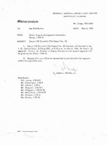 "Memorandum : Saturn I/IB quarterly film report no. 23."