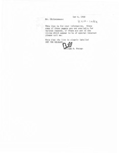 "Master list of projects."