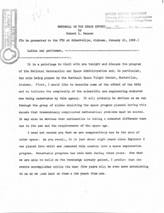 "Marshall in the Space Effort."