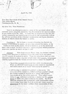 "Letter to the Vice President of the United States and White House."