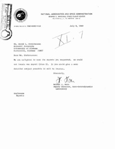 "Letter to Mr. David L. Christensen, Research Associate."