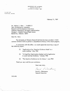 "Letter to Mr. Helmut J. Horn."