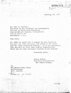 "Letter to Mr. Kurt R. Stehling."