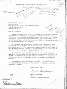 "Letter to Dr. Keith T. Glennan."