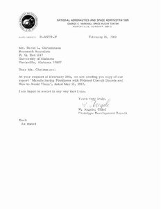 "Letter to Mr. David L. Christensen."