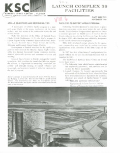 "Launch Complex 39 Facilities Fact Sheet 03."
