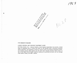 "Launch Control and Checkout Equipment (LCCE) [photograph]."