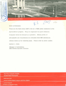 IBM Apollo/Saturn Press information.