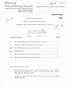 "Information About Pratt &amp; Whitney Aircraft Florida Research and Development Center."