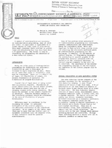 "Instrumentation Programming for Computer Controlled Digital Data Processing."