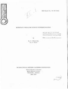 "Interface Problems in Space Experimentation."