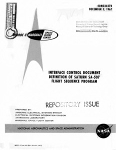 "Interface Control Document Definition of Saturn SA-507 Flight Sequence Program."