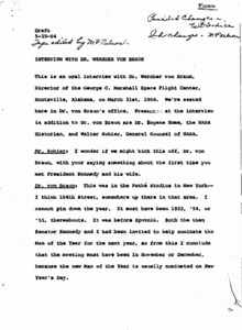 "Interview with Dr. Wernher von Braun."