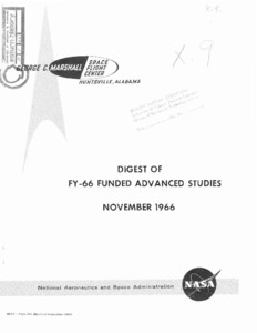 "Digest of FY-66 Funded Advanced Studies: November 1966."