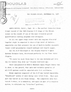 Douglas Aircraft news release.