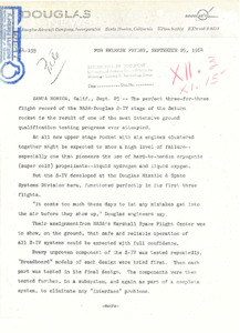 Douglas Aircraft news release.