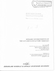 "Dynamic Environments of the S-IV and S-IVB Saturn Vehicles."