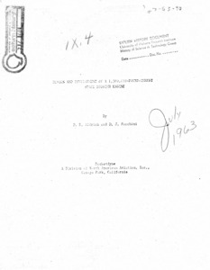 "Design and Development of a 1,500,000-Pound-Thrust Space Booster Engine."