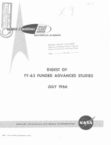 "Digest of FY-63 funded advanced studies : July 1966."