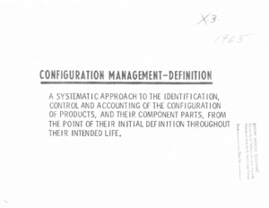 "Configuration Management-Definition".