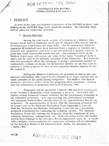 "Contracts for Saturn Upper Stages S-IV and S-V".