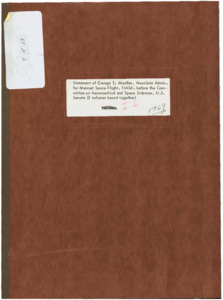 "Statement of George E. Mueller, Associate Administrator for Manned Space Flight."