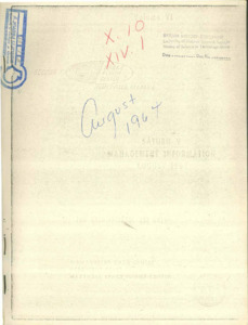 Saturn V management information : August 1964 : Volume VI.