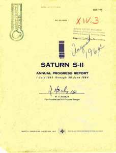 "Saturn S-II annual progress report 1 July 1963 through 30 June 1964."