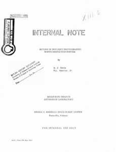 "Saturn IB inflight photographic instrumentation system."