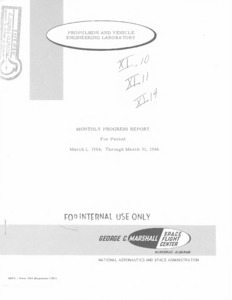 "Propulsion and Vehicle Engineering Laboratory monthly progress report (March 1, 1966 through March 31,1966)."