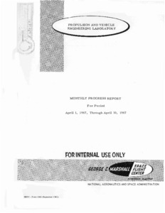"Propulsion and Vehicle Engineering Laboratory monthly progress report (April 1, 1967, through April 30, 1967)."