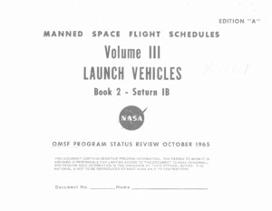 "Manned space flight schedules. Vol. III, launch vehicles : book 2, Saturn IB."