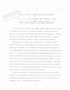 "Dynamic Problems in Launch Vehicles and Spacecraft."