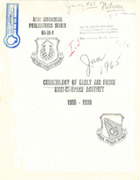 "Chronology of early Air Force man-in-space activity: 1955 - 1960."