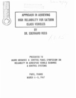 "Approach in Achieving High Reliability for Saturn Class Vehicles."